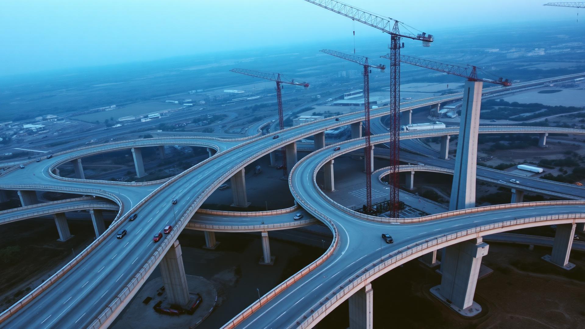 Aerial view van een infrastructuurproject